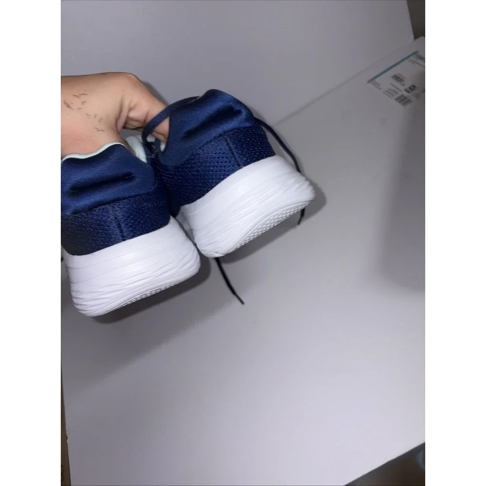 Adidas Women's Cloudfoam Comfy Lace Up Sneakers Size 8 Blue Casual New In Box